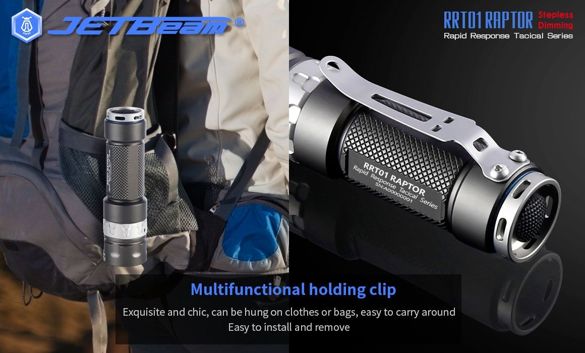 JETBeam JET-RRT01 XP-L 950 lúmenes LED linterna EDC iluminación exterior duradera para acampar y hacer senderismo