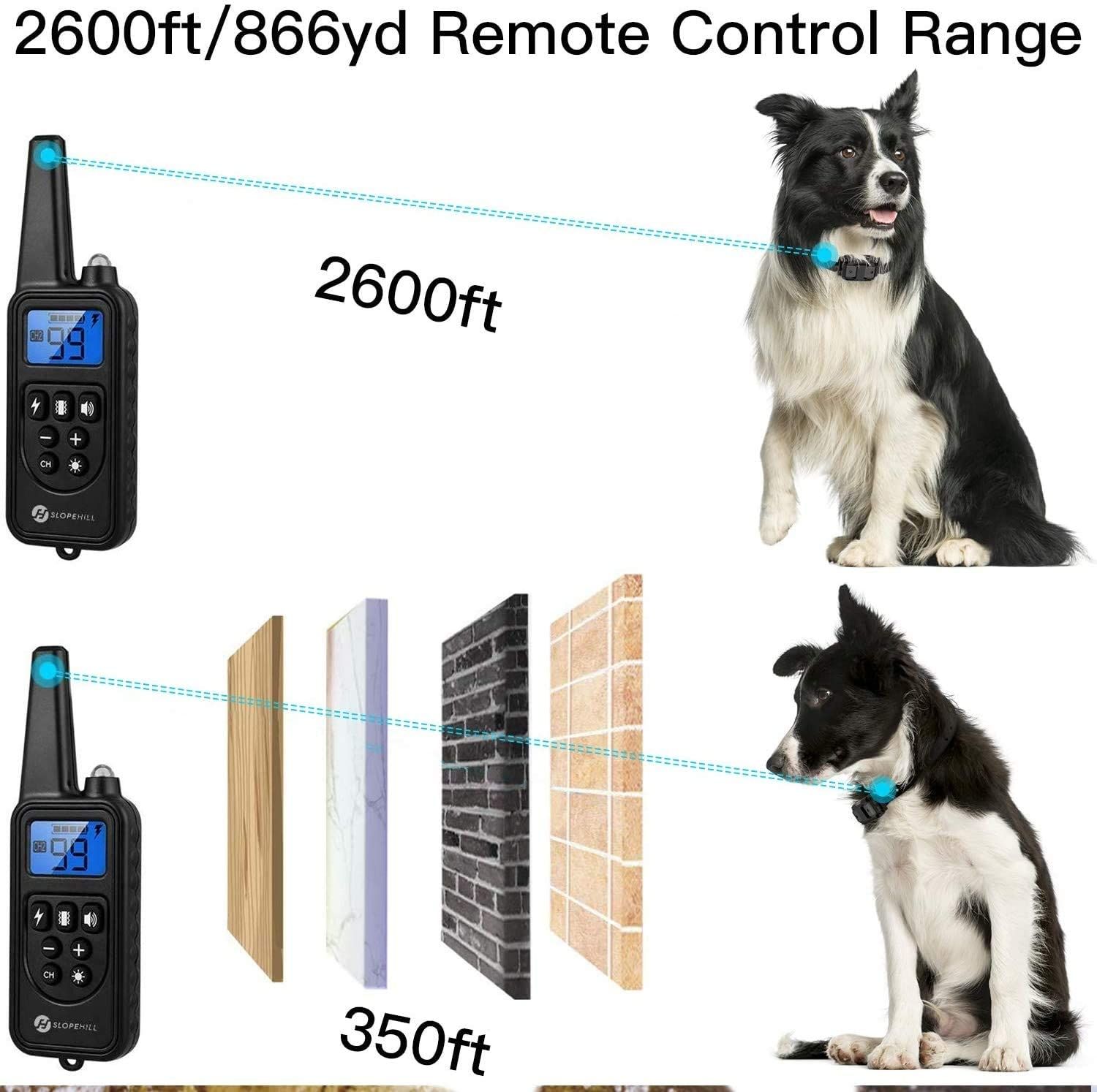 Collar de entrenamiento para perros eléctrico de 800 m con pantalla LCD, recargable e impermeable, para un entrenamiento efectivo al aire libre.