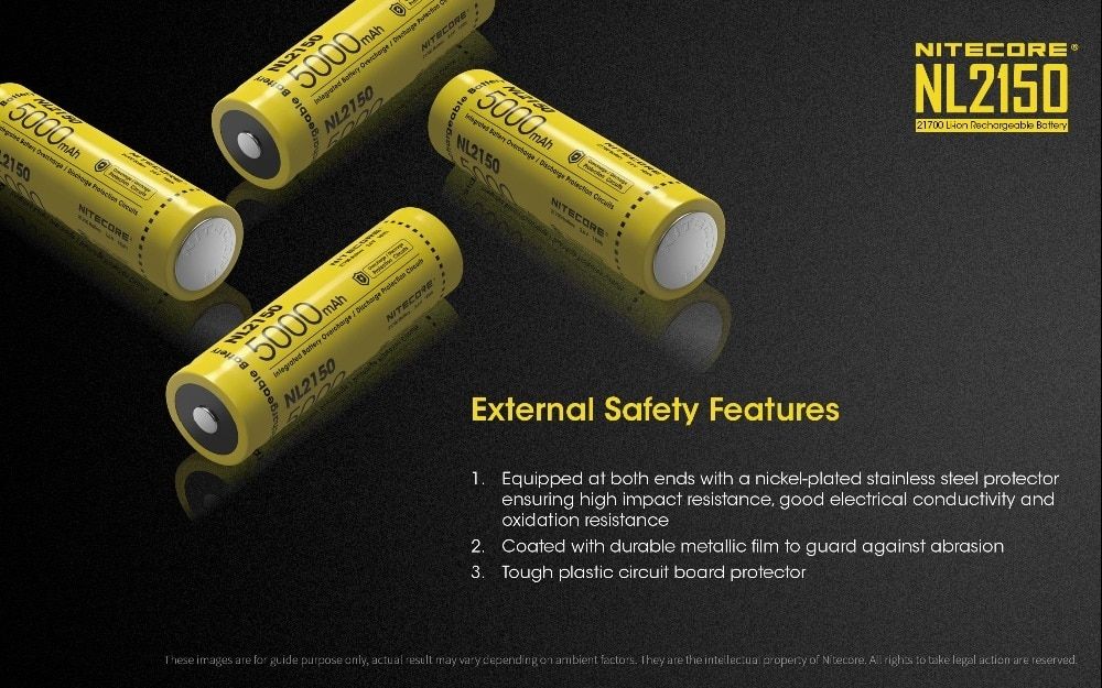Batería recargable NITECORE NL2150 5000mAh 3.6V ligera de alto rendimiento ideal para linternas y dispositivos