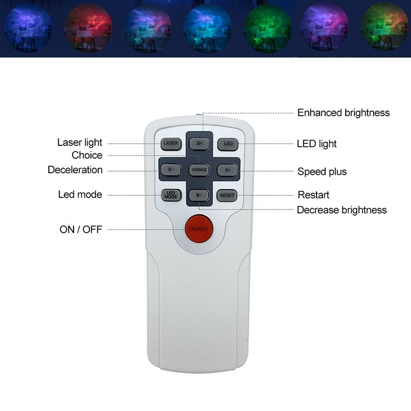 Fascinante Proyector de Cielo Estrellado Láser Luz Nocturna 7 Colores Rotación 360 Grados Ambiente Acogedor Decoración Regalo Infantil