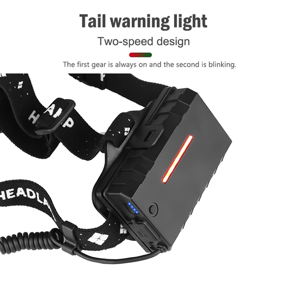 Lámpara de Cabeza LED 8000LM Faro Recargable USB Modos Ajustables Impermeable Ideal para Iluminación Exterior