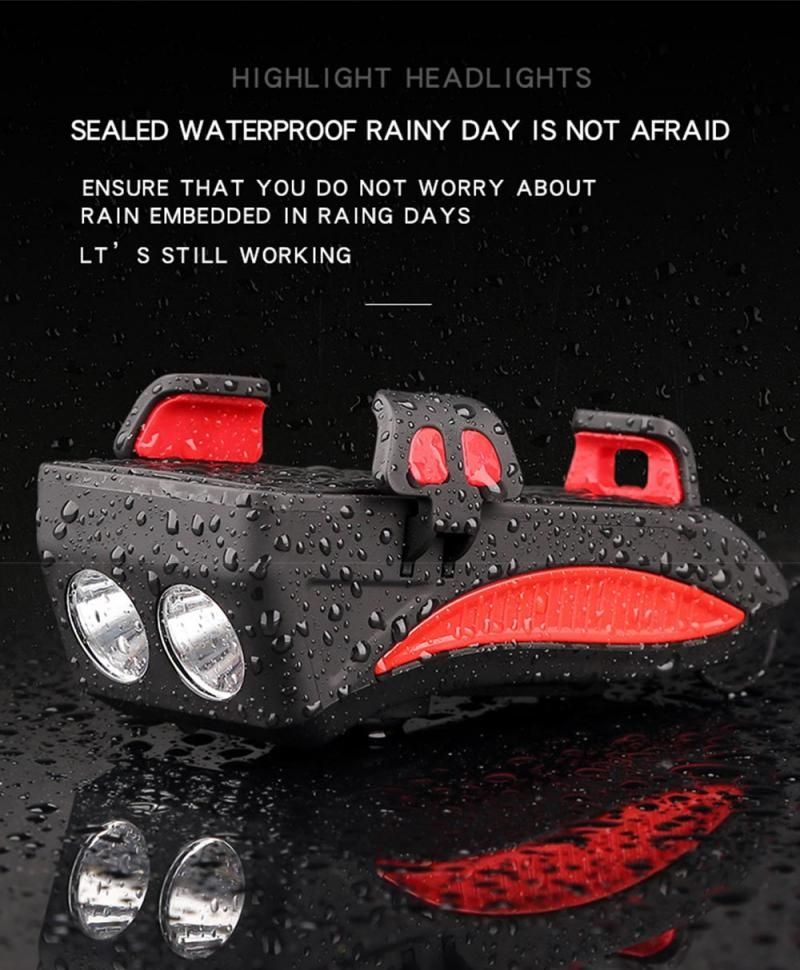 Luz multifunción de bicicleta 4 en 1 MTB faro LED soporte para teléfono powerbank bocina accesorios esenciales