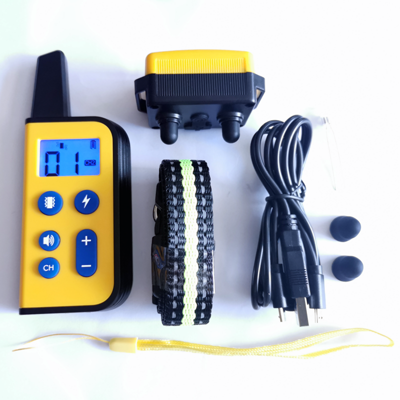 Collar eléctrico para perros impermeable con alcance de 1000 m y niveles de estimulación ajustables para un entrenamiento humano