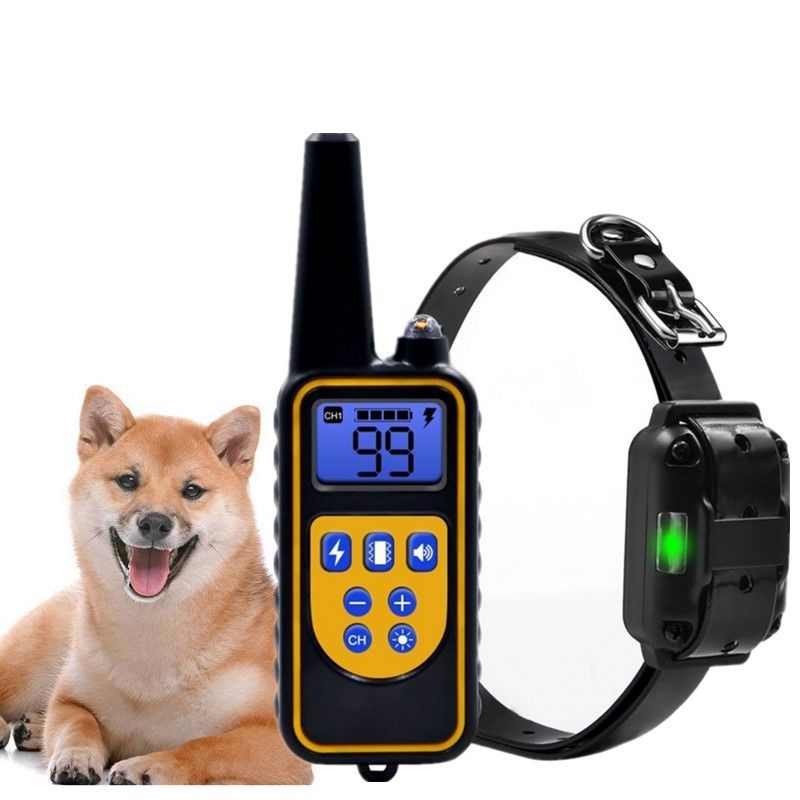 Collar de entrenamiento remoto para perros eléctrico de 800m, impermeable, recargable, niveles ajustables para perros de todos los tamaños