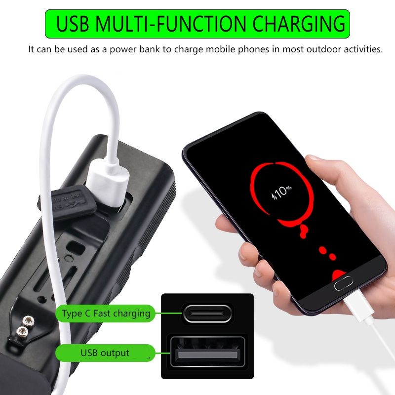 TK5 Luz Delantera de Bicicleta 5000 Lúmenes Recargable USB Impermeable Super Brillante con Múltiples Modos para Ciclismo