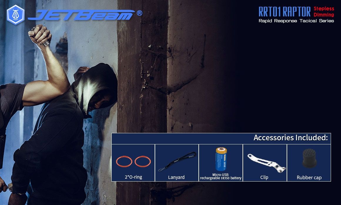 JETBeam JET-RRT01 XP-L 950 lúmenes LED linterna EDC iluminación exterior duradera para acampar y hacer senderismo
