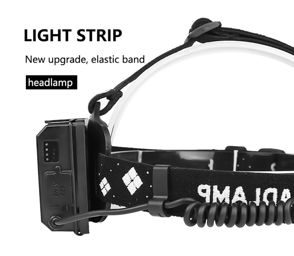 Lámpara de Cabeza LED 8000LM Faro Recargable USB Modos Ajustables Impermeable Ideal para Iluminación Exterior