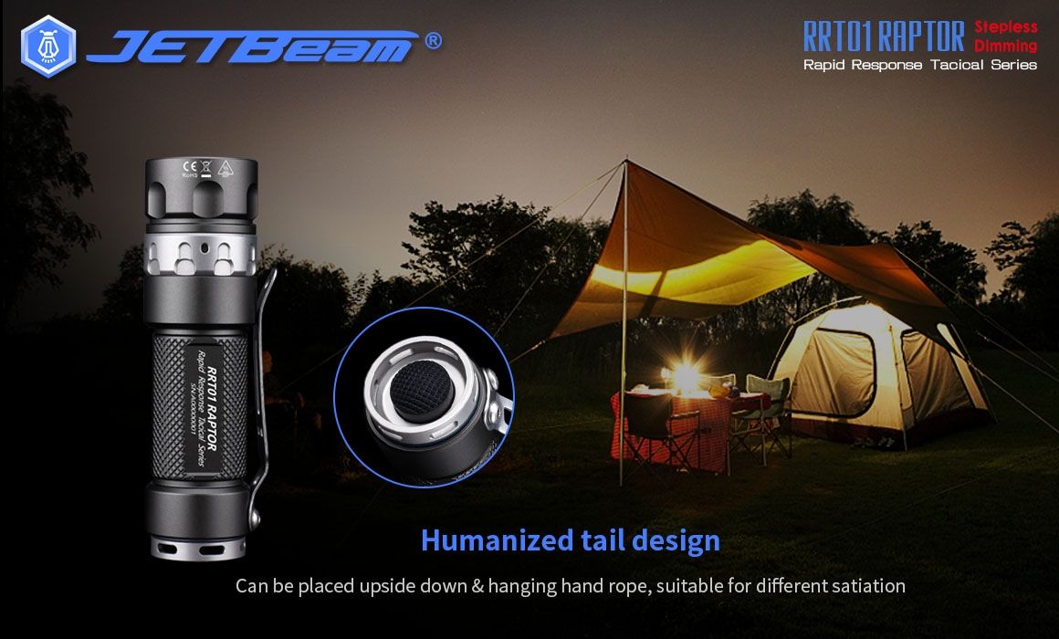 JETBeam JET-RRT01 XP-L 950 lúmenes LED linterna EDC iluminación exterior duradera para acampar y hacer senderismo