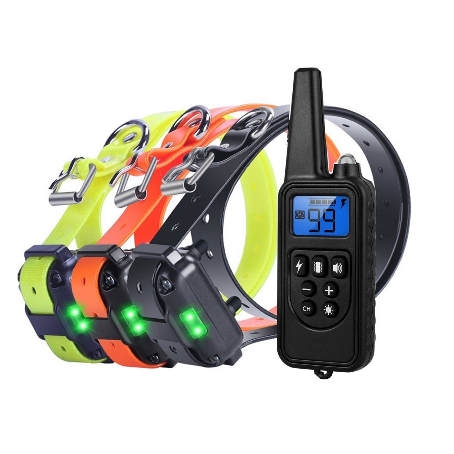 Collar de entrenamiento para perros eléctrico de 800 m con pantalla LCD, recargable e impermeable, para un entrenamiento efectivo al aire libre.