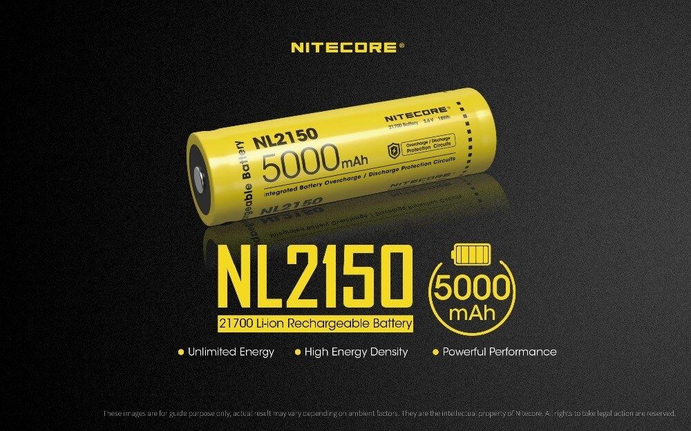 Batería recargable NITECORE NL2150 5000mAh 3.6V ligera de alto rendimiento ideal para linternas y dispositivos