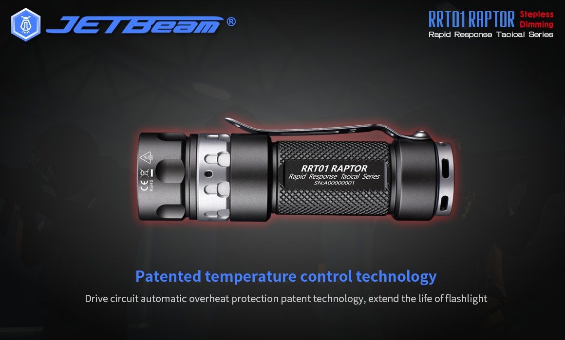 JETBeam JET-RRT01 XP-L 950 lúmenes LED linterna EDC iluminación exterior duradera para acampar y hacer senderismo