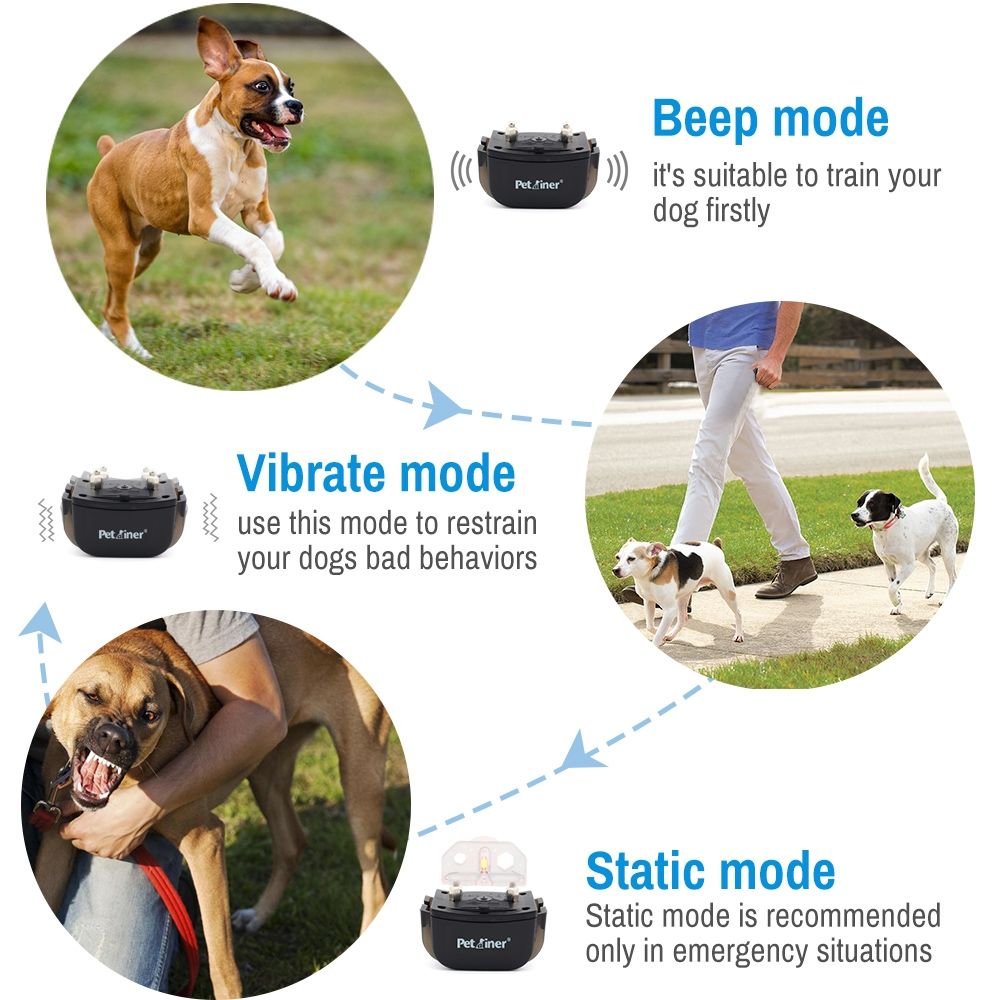 Petrainer 998D Collar de entrenamiento eléctrico remoto para perros, alcance de 300 m, impermeable, recargable, batería de alta capacidad