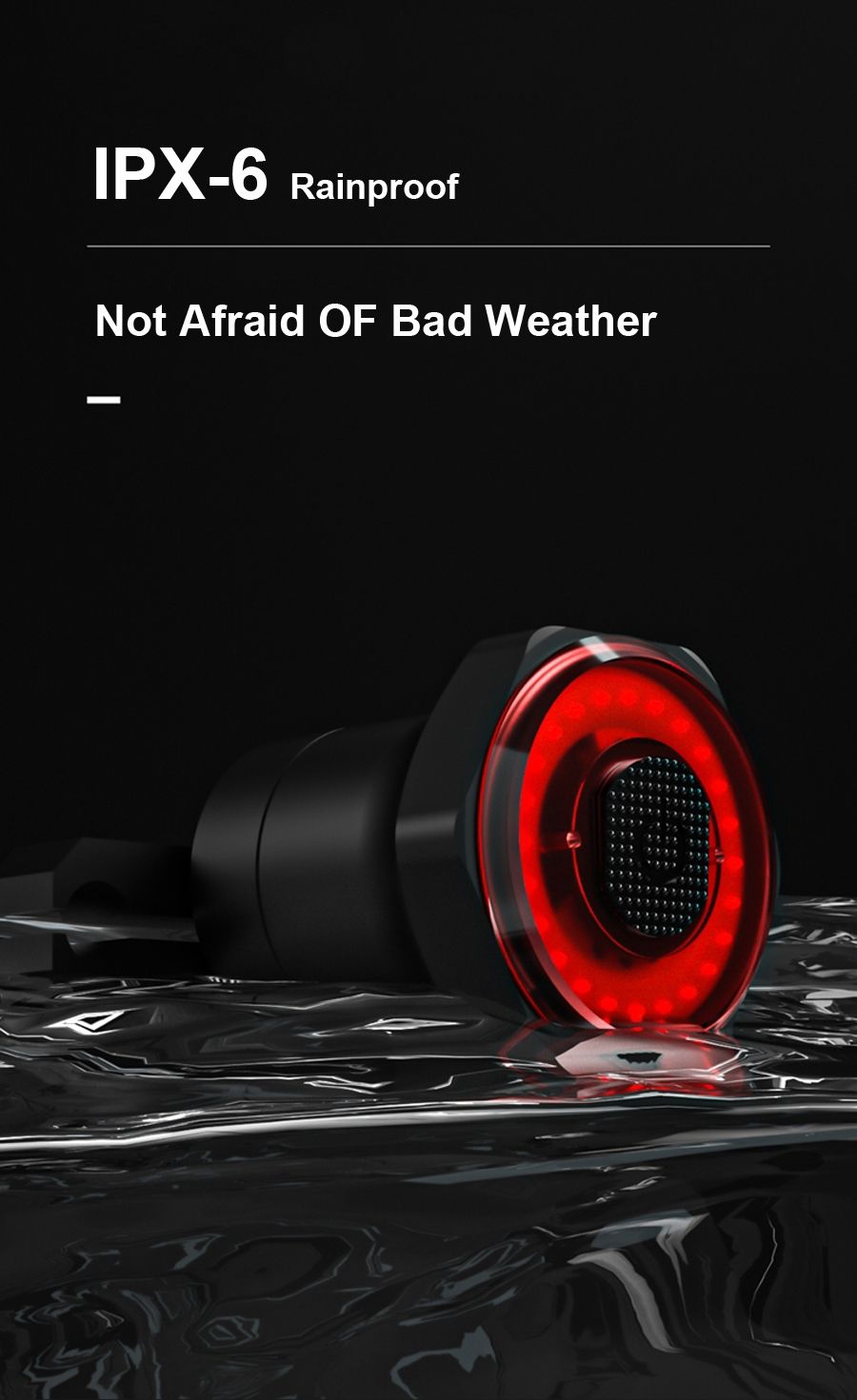 Luz trasera inteligente para bicicleta con luz de freno de arranque y parada automáticos, carga USB, impermeable IPX6, luz de seguridad para ciclismo.
