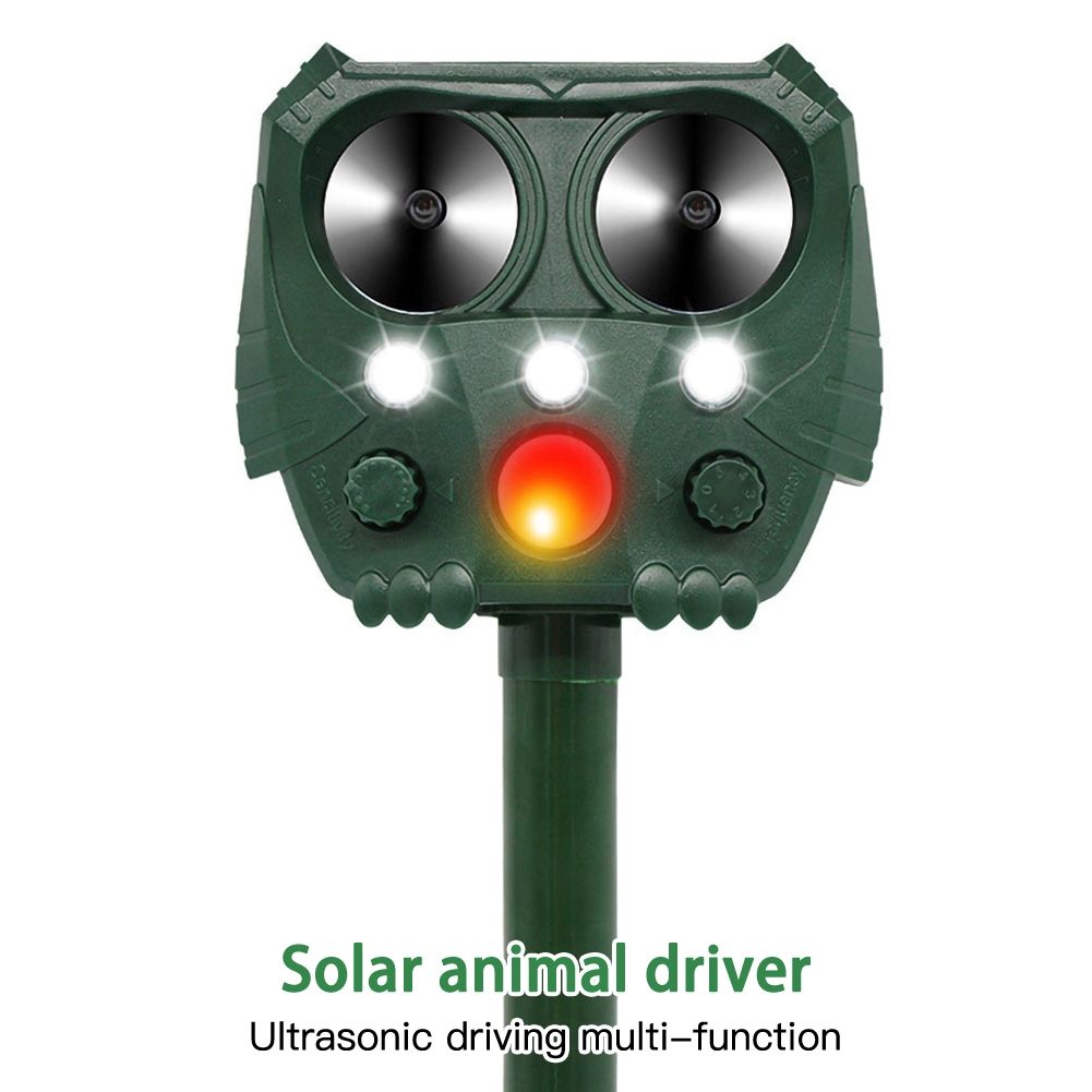 Repelente ultrasónico ecológico para animales con energía solar, disuasivo de ciervos, gatos y perros, control de plagas al aire libre, jardinería segura