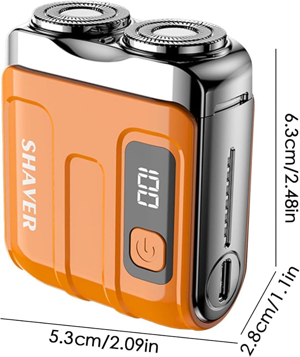 Mini Rechargeable Electric Shaver and Beard Trimmer with Digital Display, Dual Blade for Car and Home
