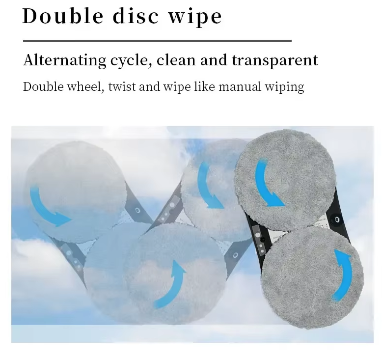 Robot limpiador de ventanas con tecnología inteligente, rociado automático de agua y succión de 5600Pa para ventanas impecables sin esfuerzo.