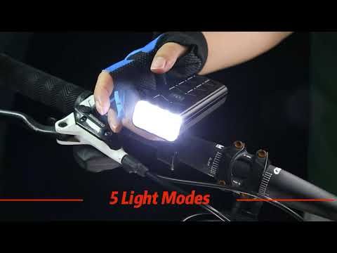 NiteBeam BR08 Luces para bicicleta 10000 lúmenes Recargable por USB Luz brillante para bicicleta para ciclismo urbano y senderos de montaña