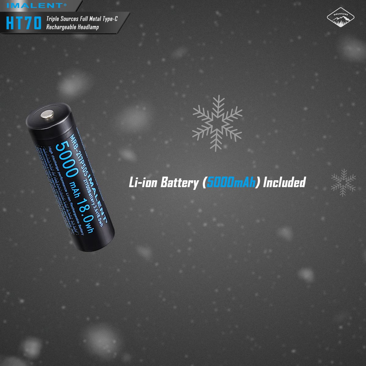 Linterna frontal IMALENT HT70 3500 lúmenes triple fuente de luz LED XHP50.3 ALTO recargable ideal para aventura