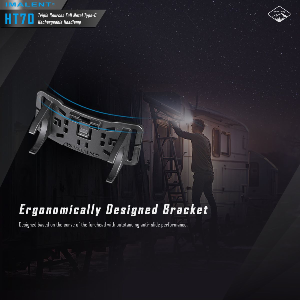 Linterna frontal IMALENT HT70 3500 lúmenes triple fuente de luz LED XHP50.3 ALTO recargable ideal para aventura