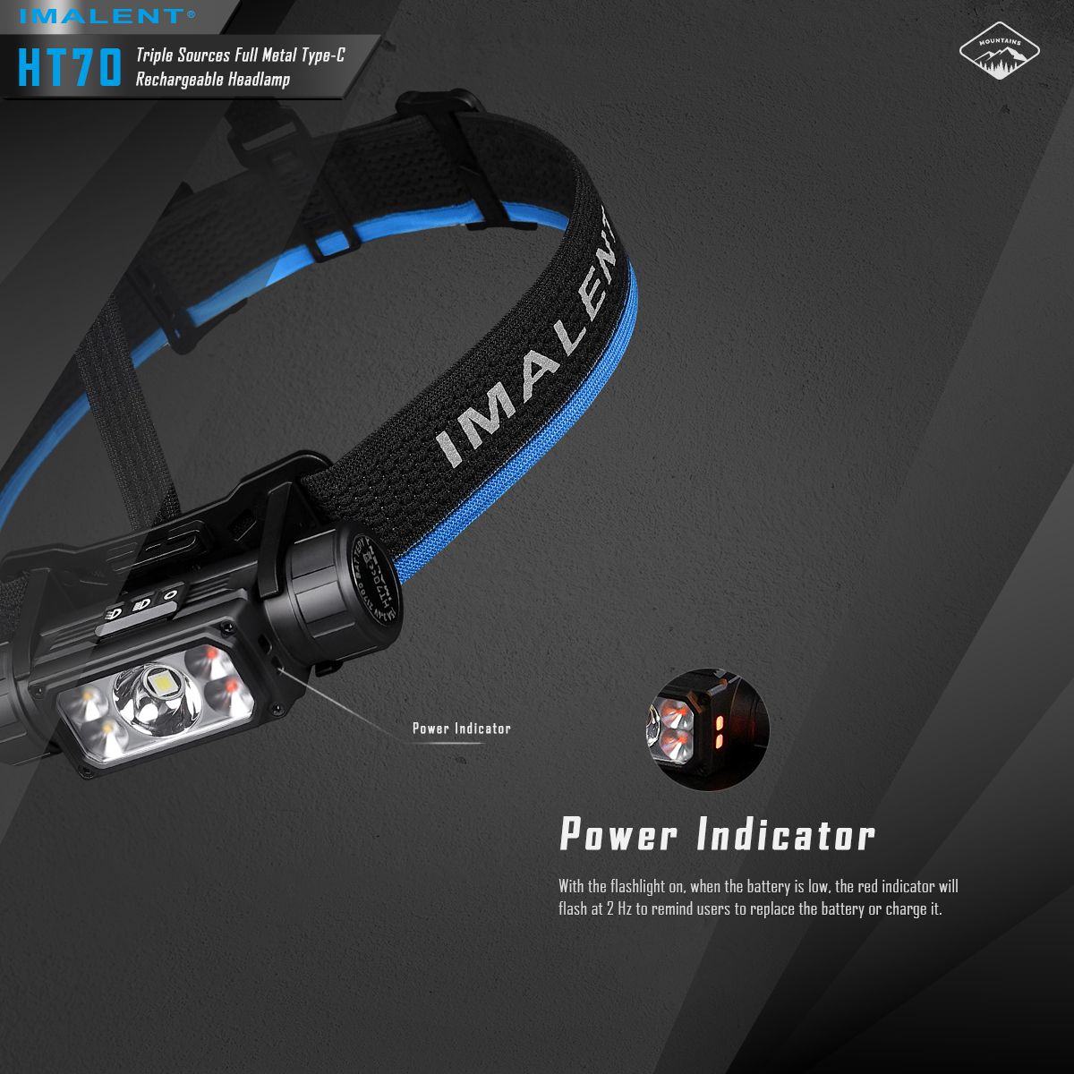 Linterna frontal IMALENT HT70 3500 lúmenes triple fuente de luz LED XHP50.3 ALTO recargable ideal para aventura