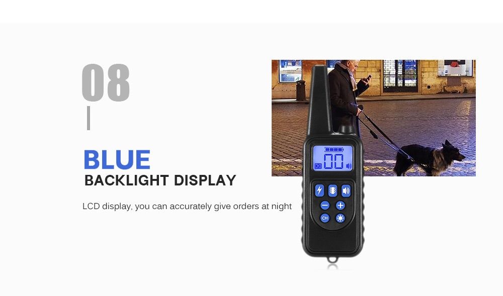 Collar de adiestramiento para perros eléctrico impermeable recargable de 800 m con control remoto para mascotas, pantalla LCD y modos ajustables