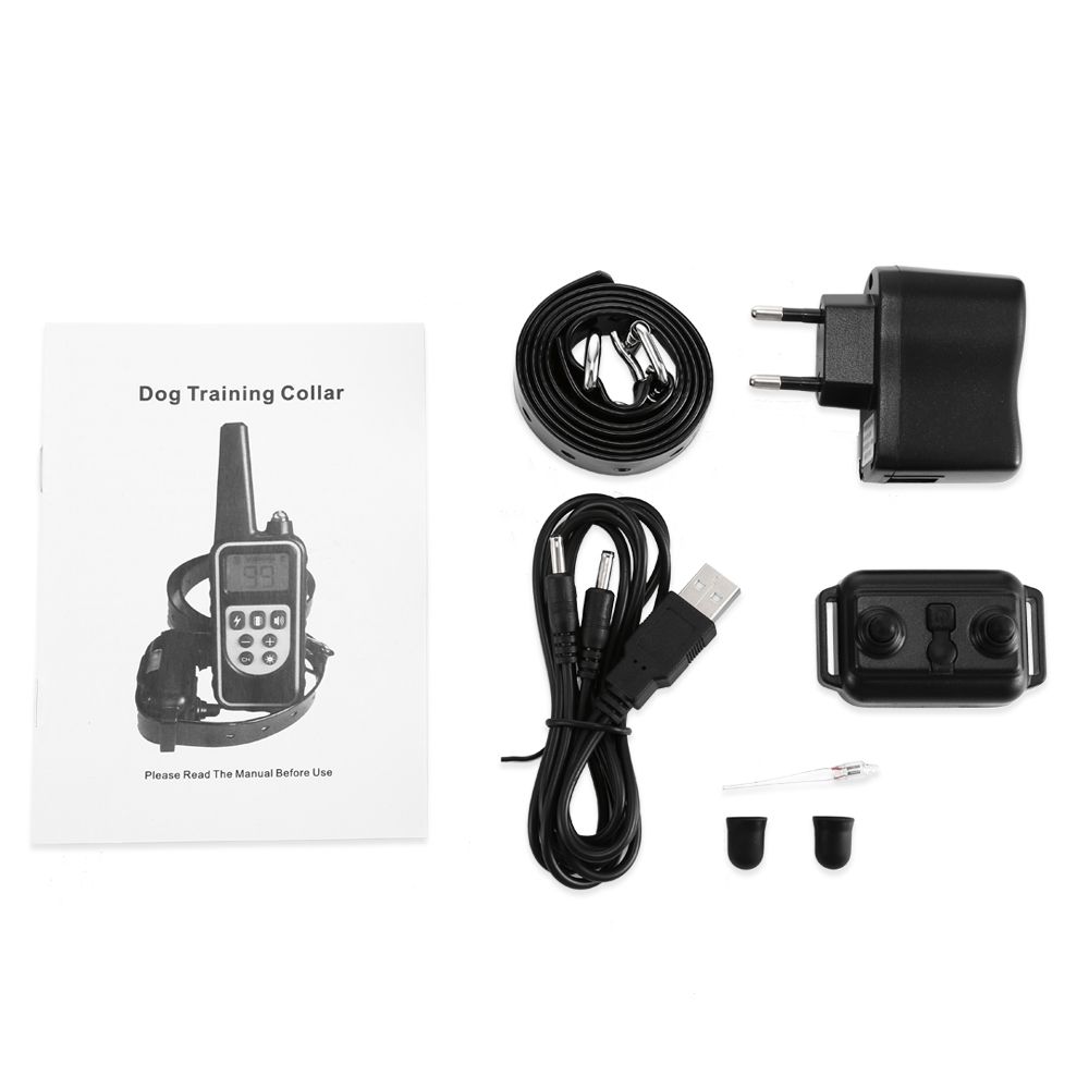 Collar de adiestramiento para perros eléctrico impermeable recargable de 800 m con control remoto para mascotas, pantalla LCD y modos ajustables