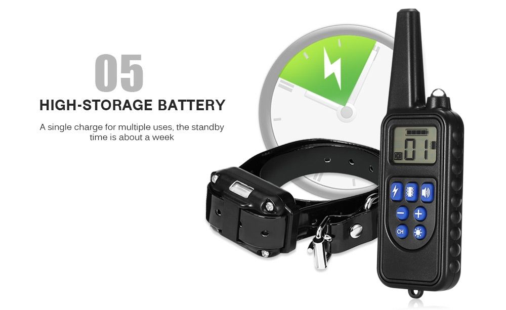 Collar de adiestramiento para perros eléctrico impermeable recargable de 800 m con control remoto para mascotas, pantalla LCD y modos ajustables