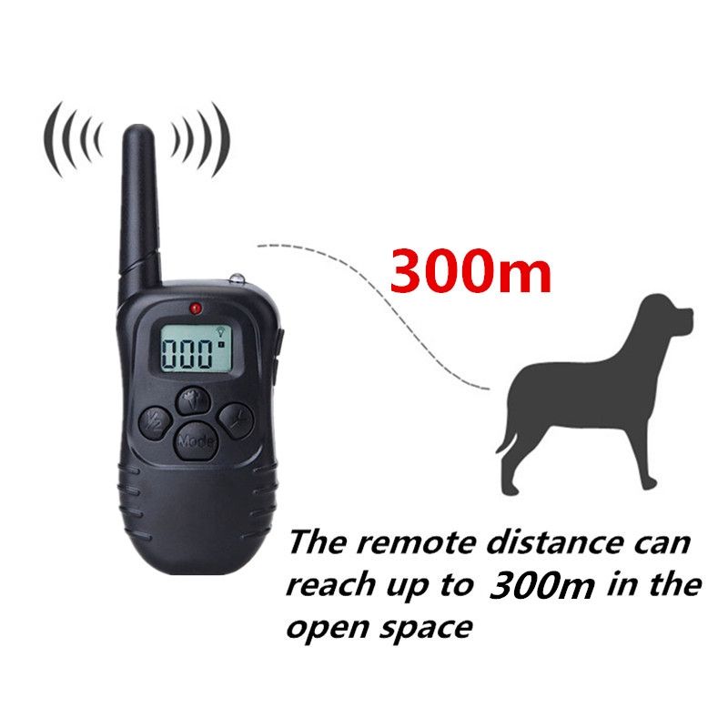 Collar eléctrico de adiestramiento para perros de 300 m, resistente al agua, control remoto, modos de entrenamiento ajustables para todos los tamaños