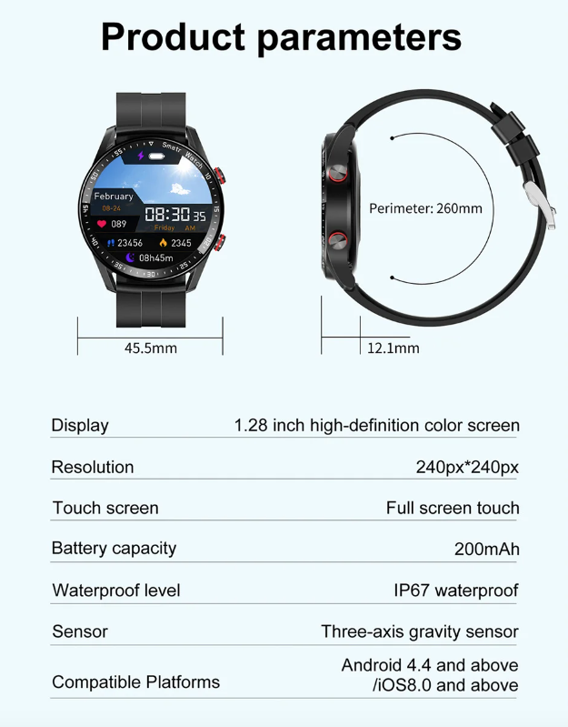 Reloj inteligente HW20 ECG+PPG llamada Bluetooth