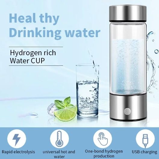 Generador de Hidrógeno Portátil Taza de Agua 420ml Agua Rica en Hidrógeno Para Salud Celular y Bienestar