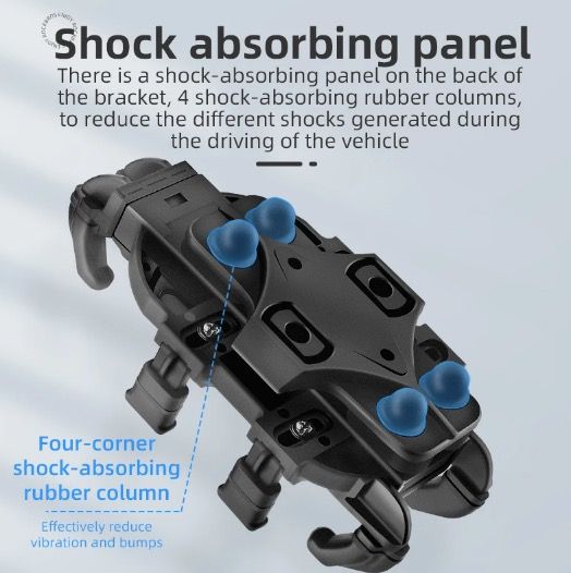 Soporte para teléfono ROCKBROS de aluminio duradero para motocicleta y bicicleta con absorción de impactos de silicona y soporte ajustable