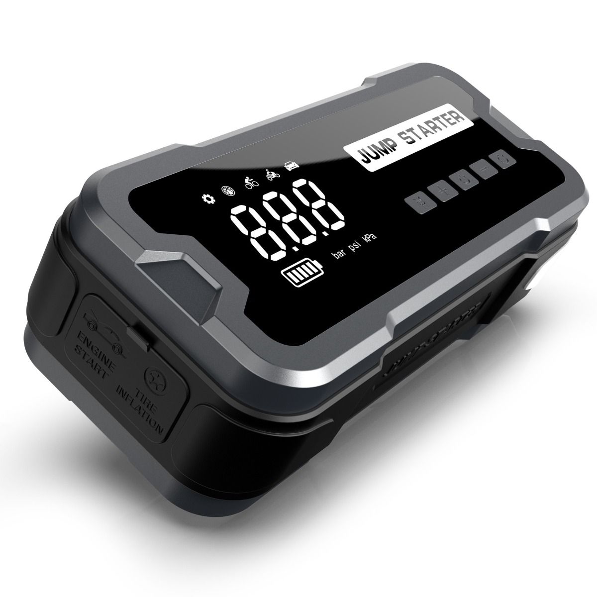 Dispositivo de Arranque y Banco de Poder Corriente 2000A Bomba de inflado 150PSI Cargador Portátil Emergencias