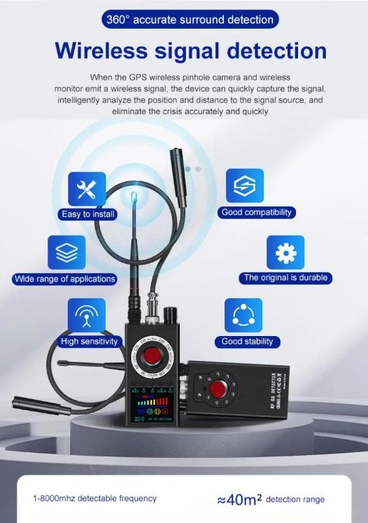 Descubre el K19 detector RF mini portátil protección de privacidad diseño compacto para seguridad personal