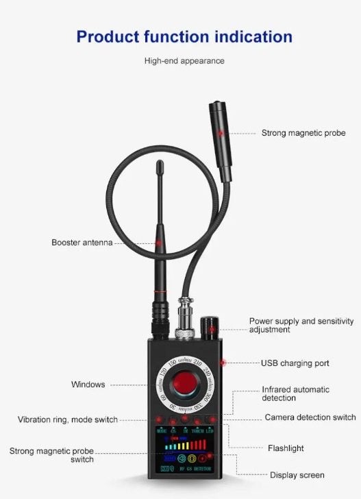 Descubre el K19 detector RF mini portátil protección de privacidad diseño compacto para seguridad personal