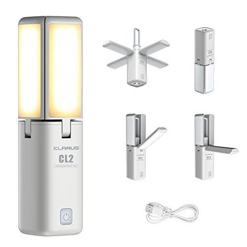 Klarus CL2 750 Lumen Lámpara de Camping de Plegado Libre Portátil, Versátil y Cuidadosa con los Ojos con 7 Modos de Luz
