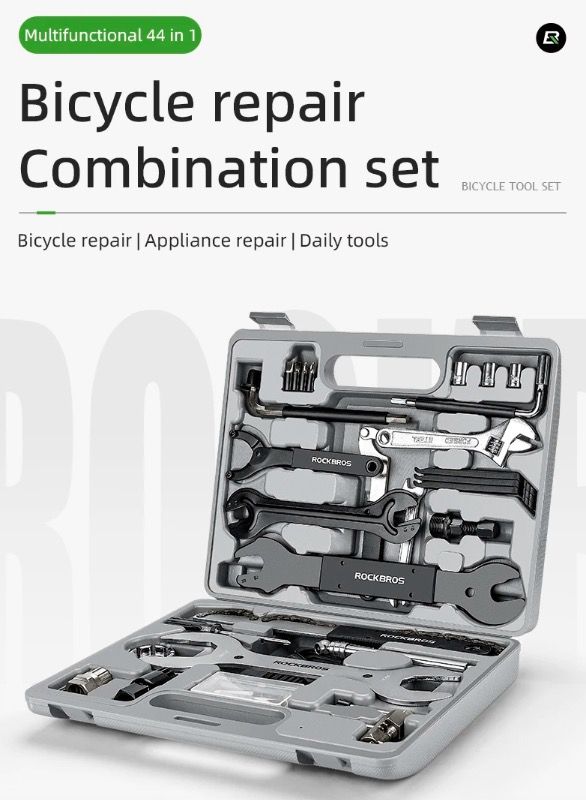 Juego de herramientas profesionales de ciclismo ROCKBROS - Kit de reparación de bicicletas de acero al carbono duradero con almacenamiento compacto