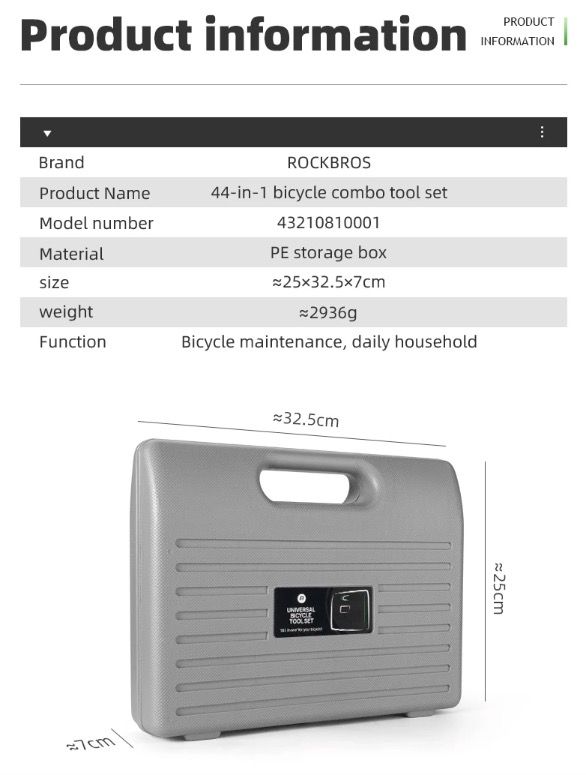 Juego de herramientas profesionales de ciclismo ROCKBROS - Kit de reparación de bicicletas de acero al carbono duradero con almacenamiento compacto