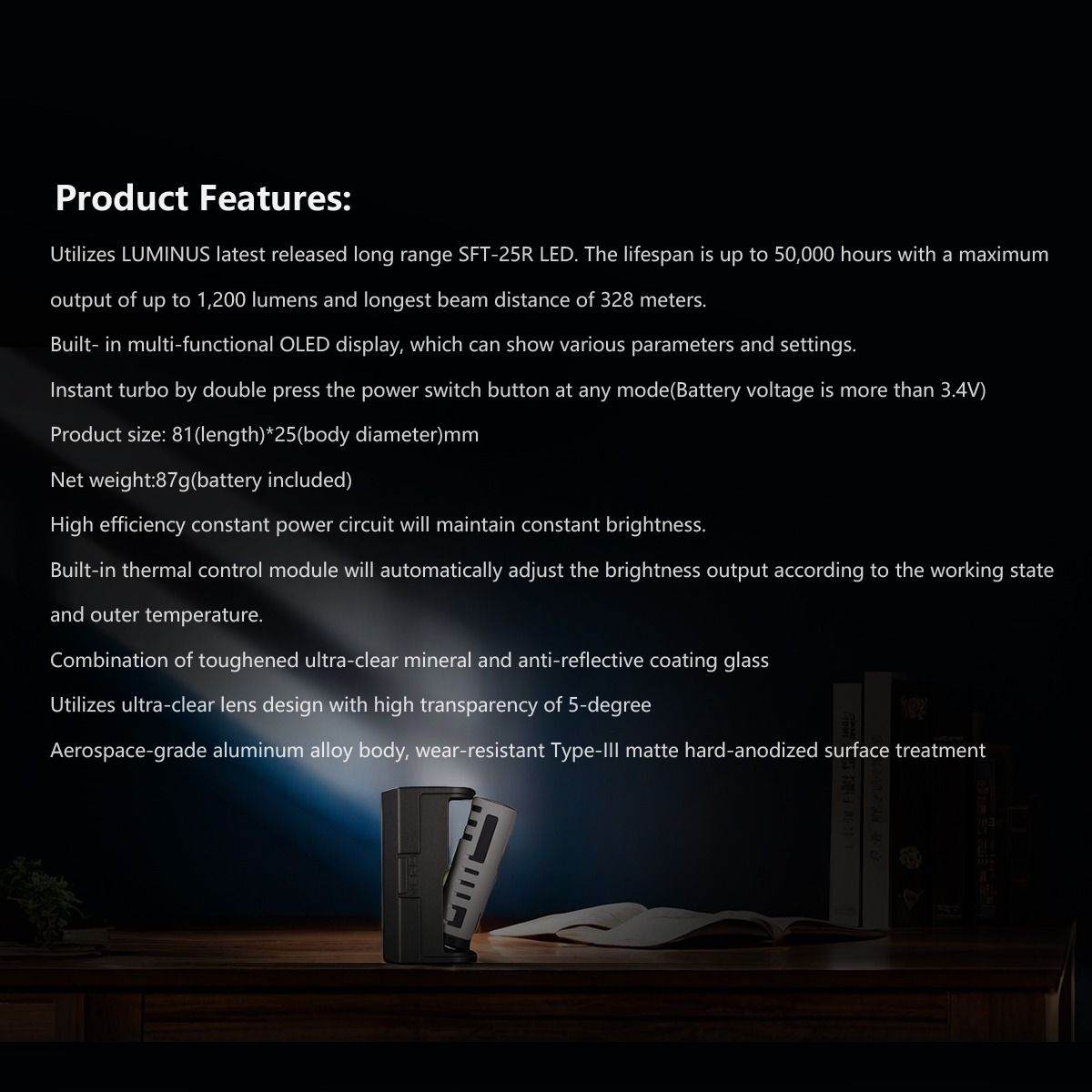 IMALENT LD35: Linterna EDC Potente y Compacta 1200 Lúmenes, USB-C Recargable, Pantalla OLED.