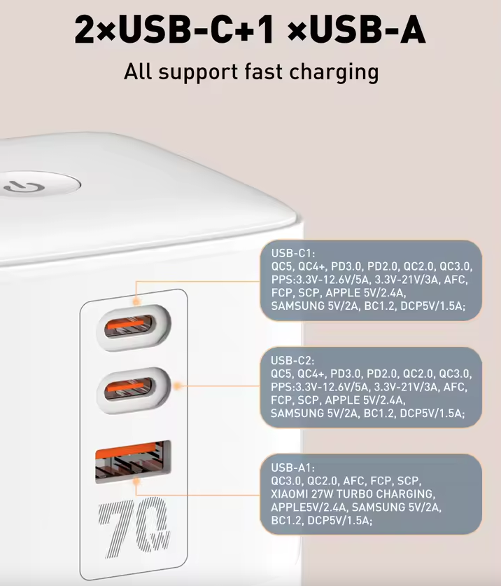 LDNIO Regleta de Torre Cubo Multi-tap 70W USB-C con Protección: Universal para Hogar y Oficina