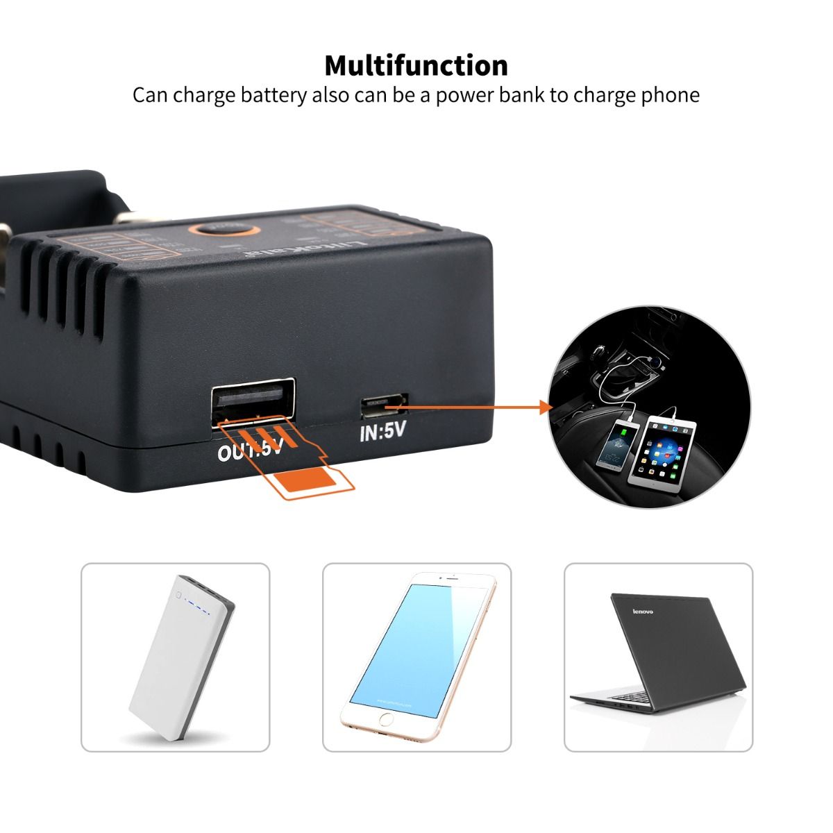 Cargador inteligente Liitokala Lii-202 3.7V para baterías 18650 26650 NiMH con Micro USB carga eficiente y segura