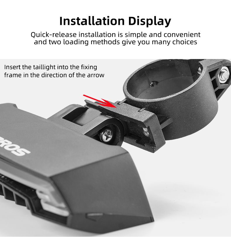 ROCKBROS LKWD-R1 Luz de Bicicleta Inteligente USB LED con Control Remoto Inalámbrico, Señal de Giro y Proyector Láser para Seguridad en Ciclismo