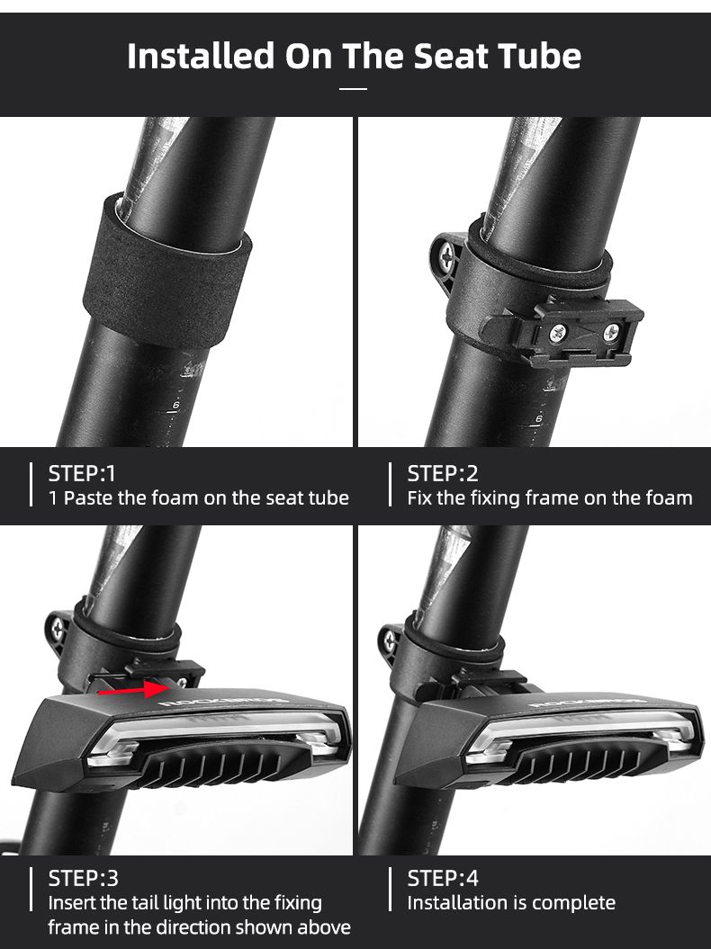 ROCKBROS LKWD-R1 Luz de Bicicleta Inteligente USB LED con Control Remoto Inalámbrico, Señal de Giro y Proyector Láser para Seguridad en Ciclismo
