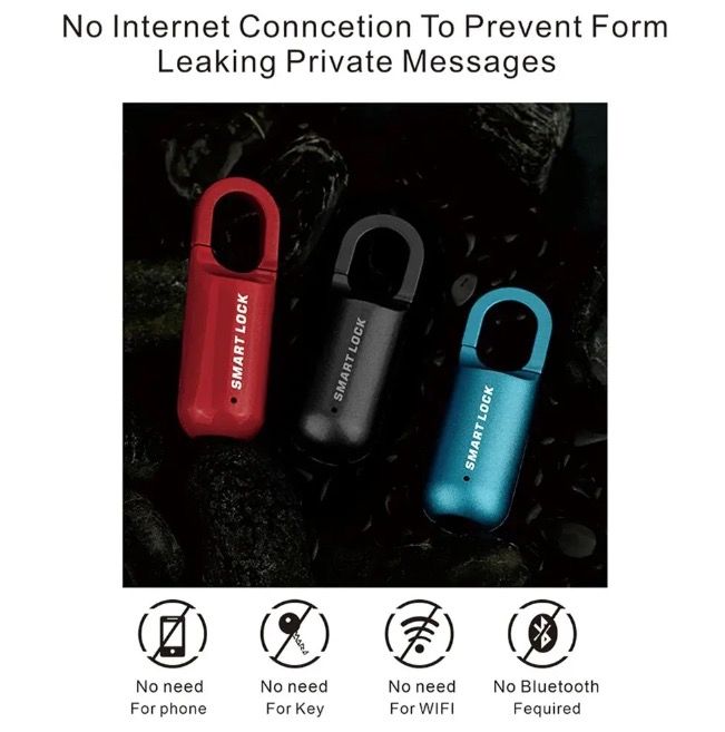 Candado de huella digital mini, desbloqueo rápido, acceso sin llave, cerradura duradera con diseño ligero para seguridad de viaje