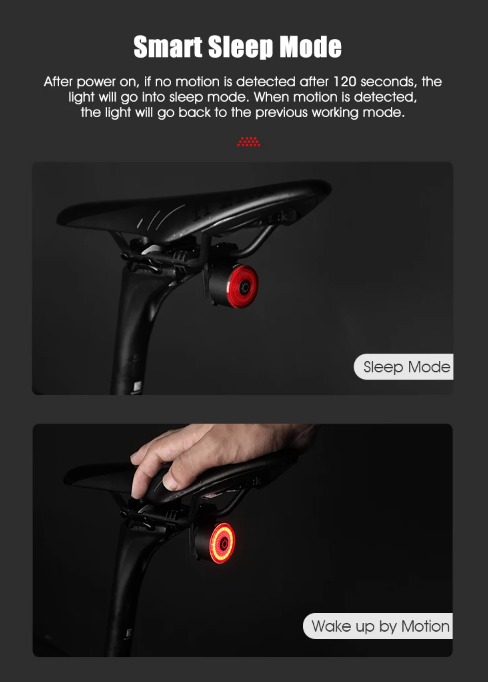 Gaciron LOOP-100 Luz trasera de bicicleta de alta luminosidad con sensor de freno y aleación de aluminio para ciclismo urbano y de montaña.