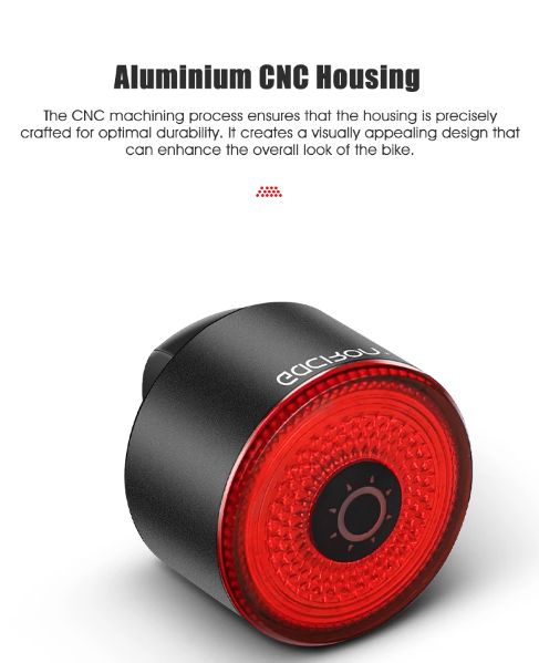 Gaciron LOOP-100 Luz trasera de bicicleta de alta luminosidad con sensor de freno y aleación de aluminio para ciclismo urbano y de montaña.