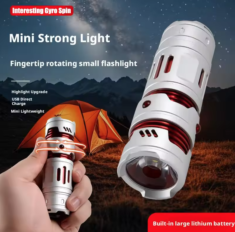Mini Linterna EDC USB Recargable, 1000 Lúmenes, Linterna Portátil para Camping y Uso Diario