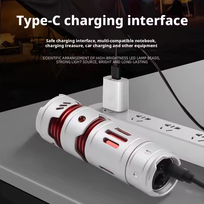 Mini Linterna EDC USB Recargable, 1000 Lúmenes, Linterna Portátil para Camping y Uso Diario