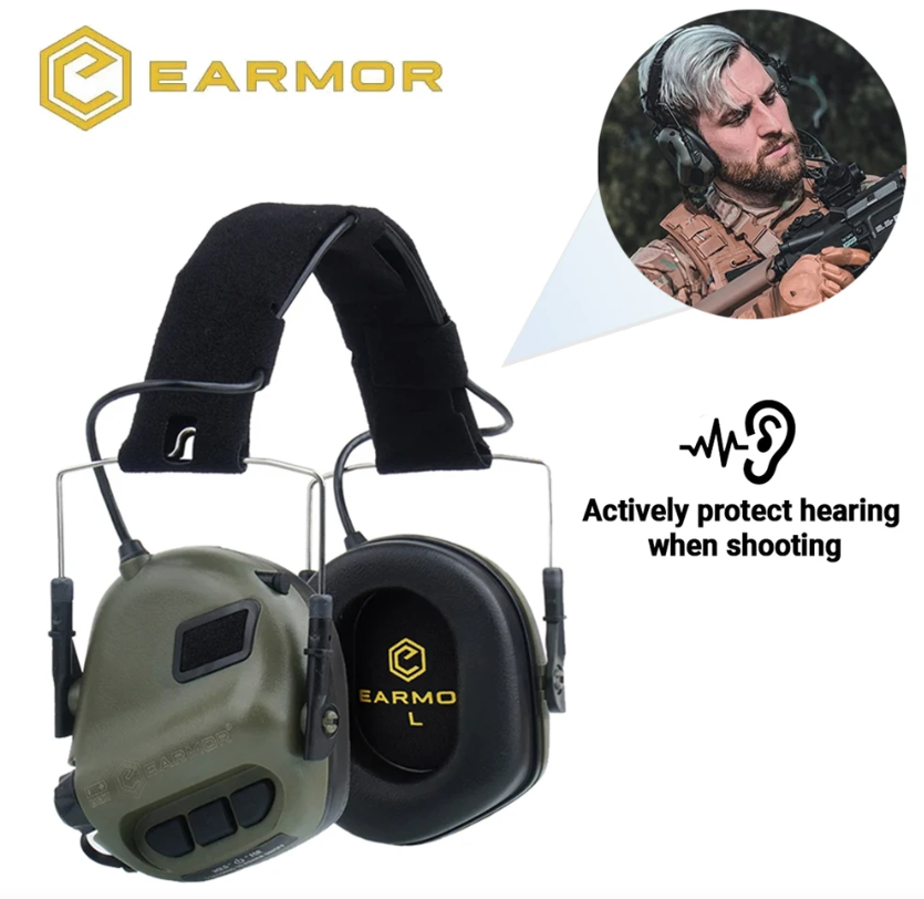 EARMOR M31 MOD4 Orejeras Electrónicas Protección Auditiva Caza al Aire Libre Diseño Duradero Amplificación Sonido