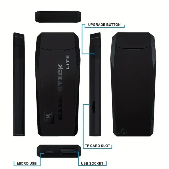 Consola de Videojuegos M8 con Controlador Inalámbrico 2.4G y Juegos Retro 4K Modelos de 32G 64G hasta 10000 Juegos