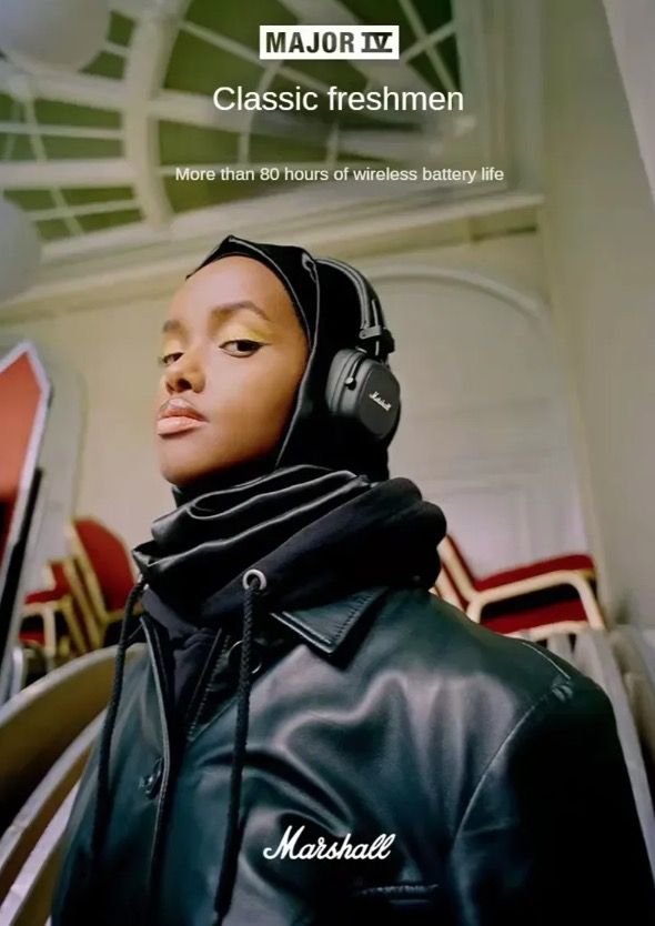 Marshall Major IV Auriculares Inalámbricos Bluetooth Sonido de Firma y Carga Inalámbrica para Entusiastas Música